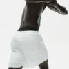 7" linnejersey-shorts i kuststil – White