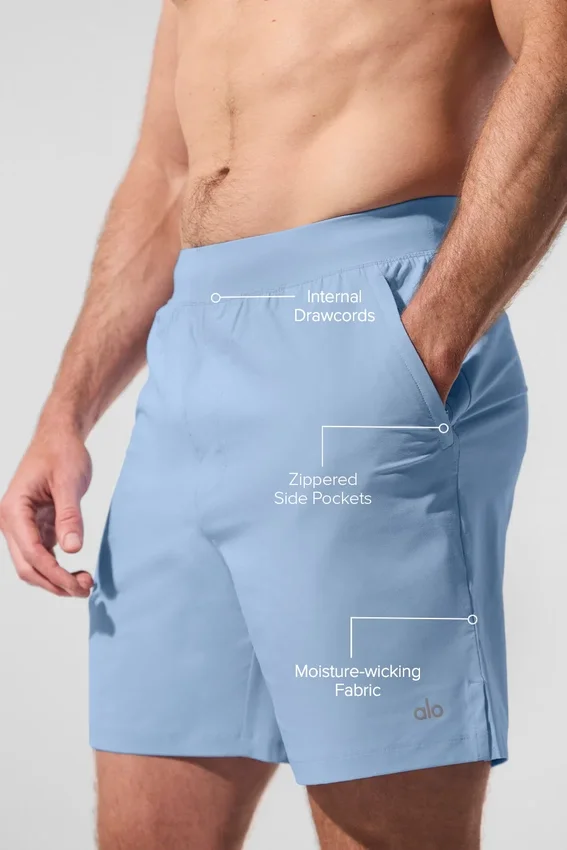 7" Repetition-shorts – Seashell Blue