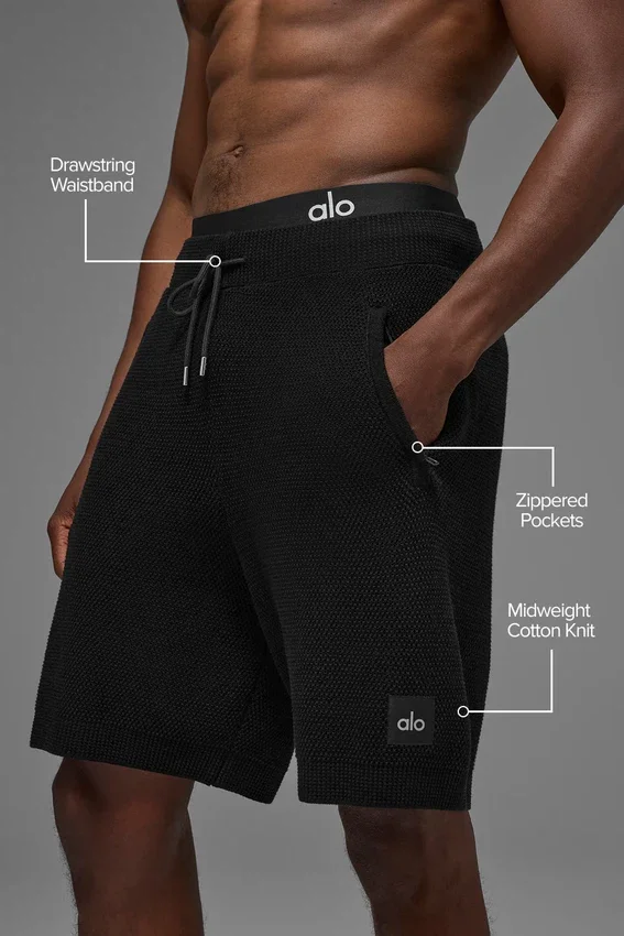 7" Sports Club Sweater Knit Short – Black