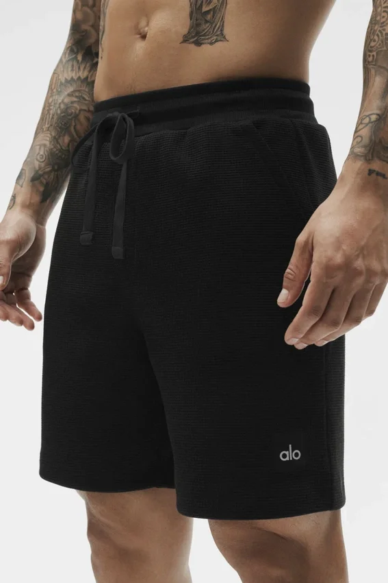 7" Waffle Lounge Shorts – Black