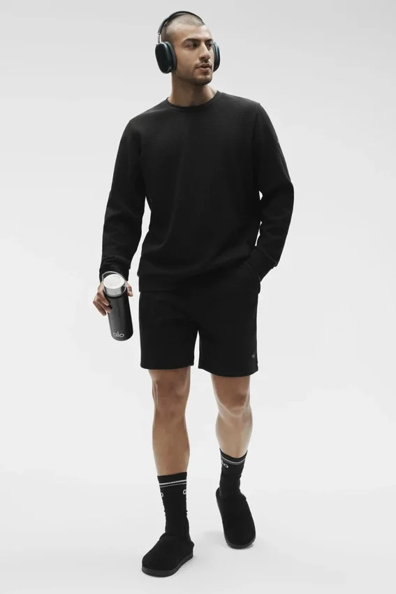 7" Waffle Lounge Shorts – Black