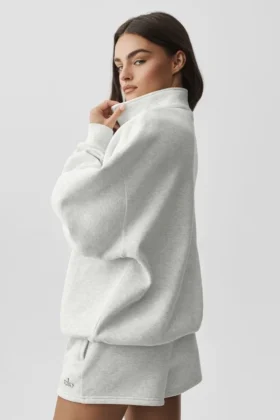 Accolade 1/4 Zip-tröja – vit melerad