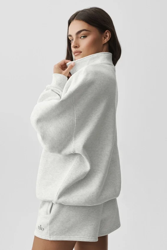 Accolade 1/4 Zip-tröja – vit melerad