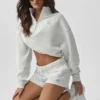 Accolade 1/4 Zip-tröja – vit melerad