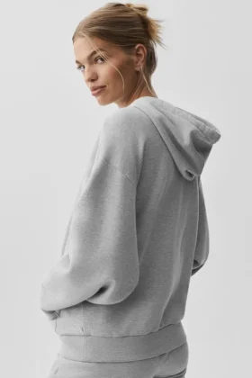 Accolade huvtröja med hel dragkedja – Athletic Heather Grey