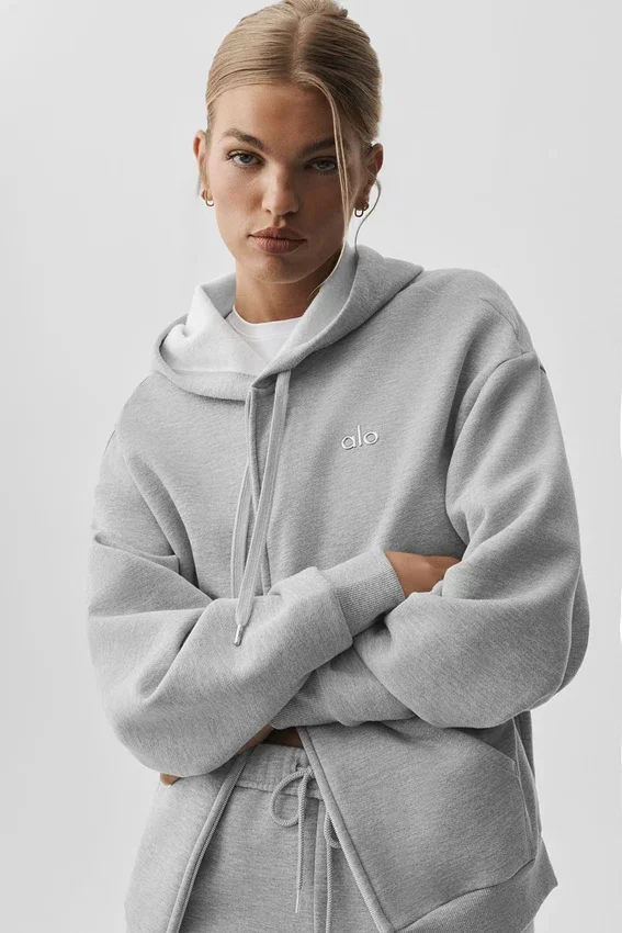 Accolade huvtröja med hel dragkedja – Athletic Heather Grey