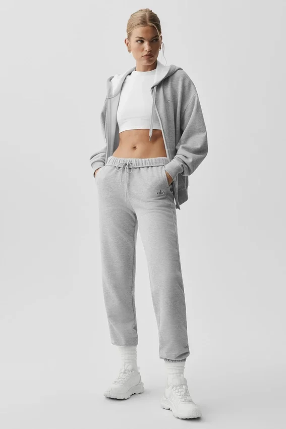 Accolade huvtröja med hel dragkedja – Athletic Heather Grey