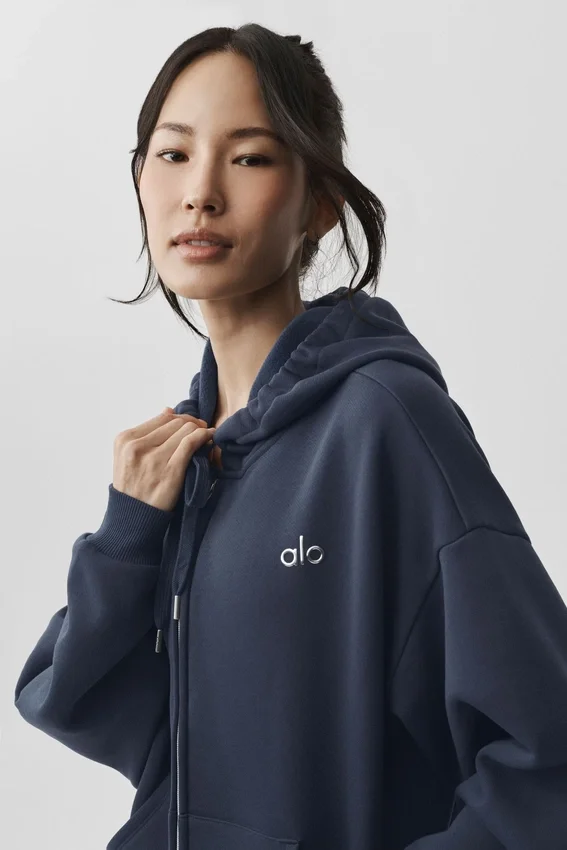 Accolade huvtröja med hel dragkedja – Navy