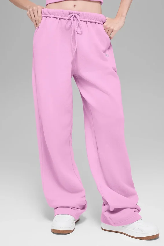 Accolade mjukisbyxor med raka ben – Candy Heart Pink