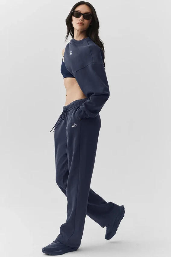 Accolade mjukisbyxor med raka ben – Navy
