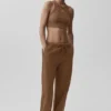 Accolade mjukisbyxor med raka ben – Sun Kissed Brown