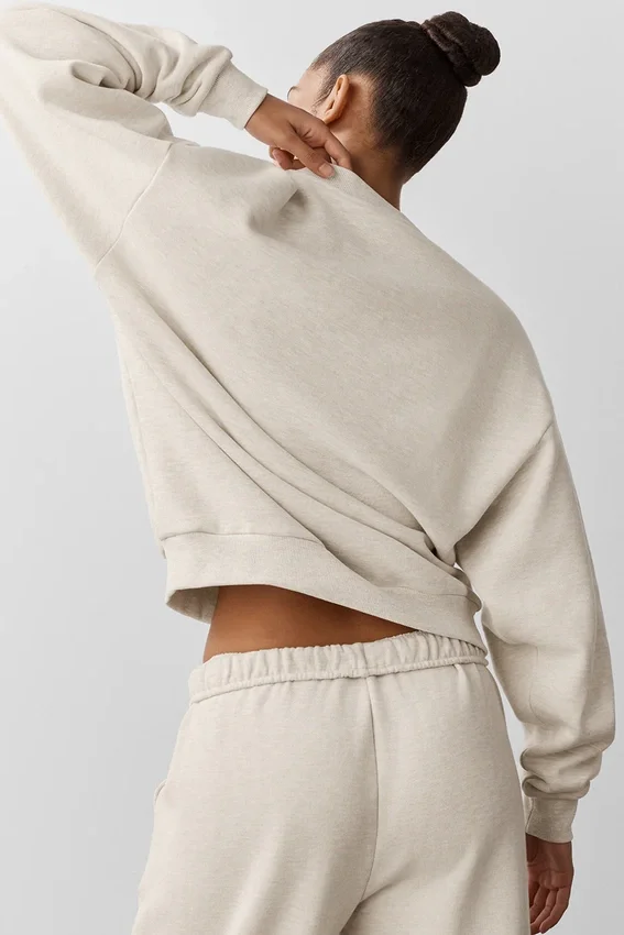 Accolade tröja med rund hals – Oatmeal Heather