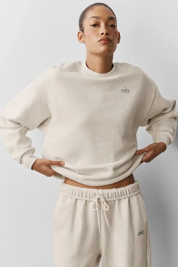 Accolade tröja med rund hals – Oatmeal Heather
