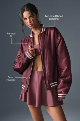 Afterglow Varsity-jacka – Burgundy Truffle