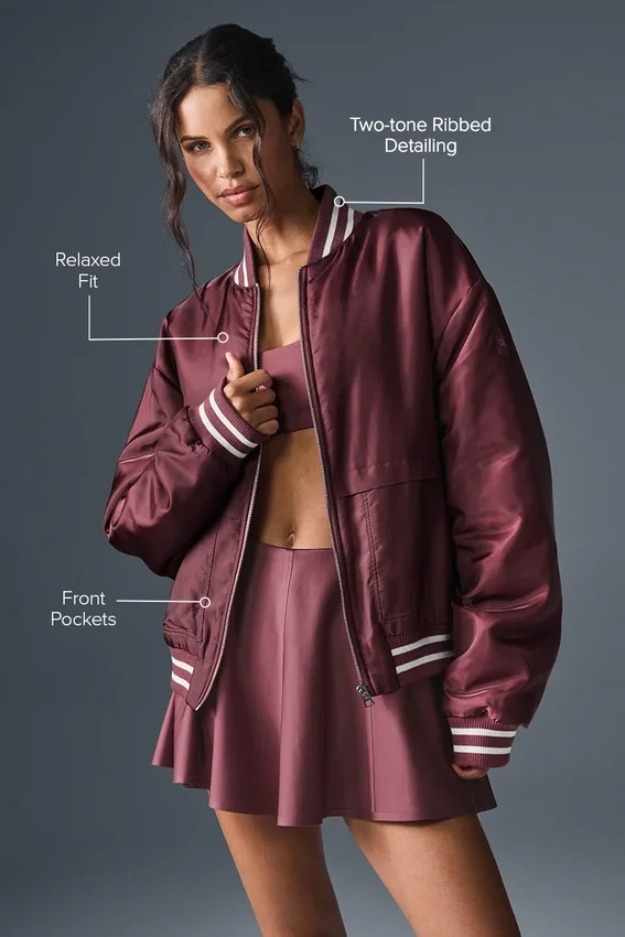Afterglow Varsity-jacka – Burgundy Truffle