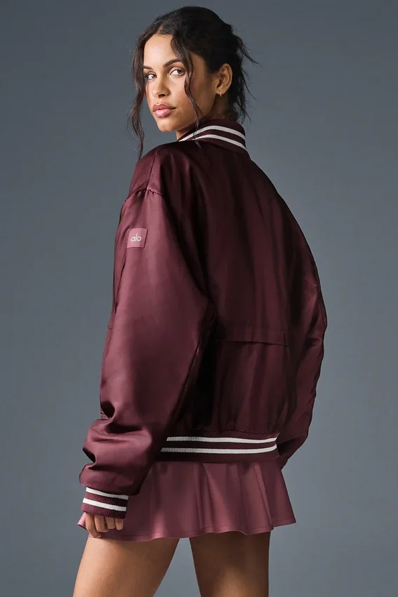 Afterglow Varsity-jacka – Burgundy Truffle