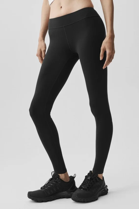 Airbrush 7/8-leggings med låg midja – Svart