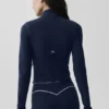 Airbrush Corset-jacka med hel dragkedja – marinblå