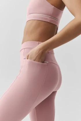 Airbrush Fast Track-leggings med High-Waist – Vintage Pink/White