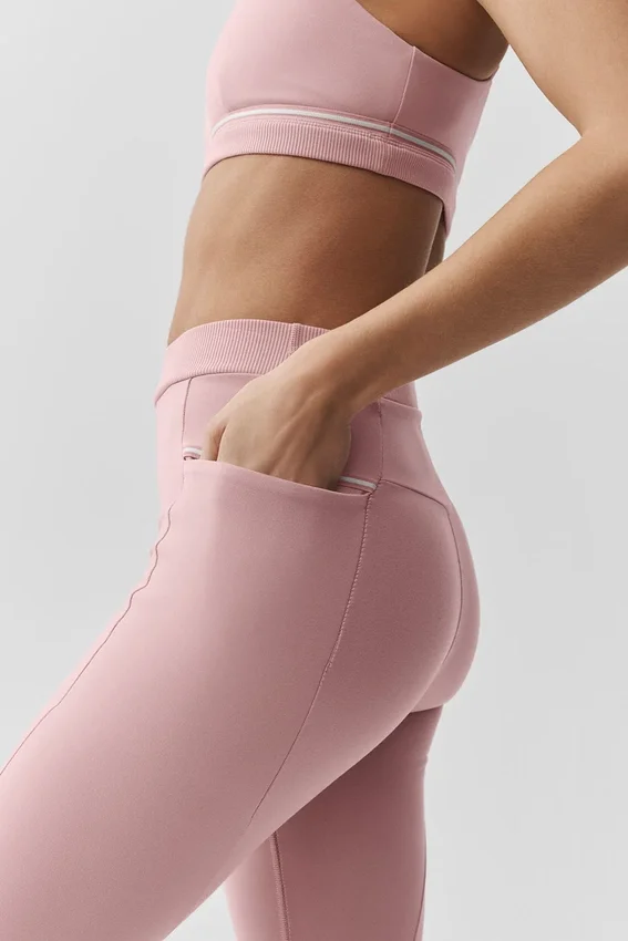 Airbrush Fast Track-leggings med High-Waist – Vintage Pink/White