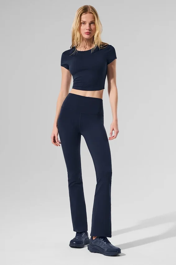 Airbrush High-Waist 7/8 Bootcut Leggings – Navy