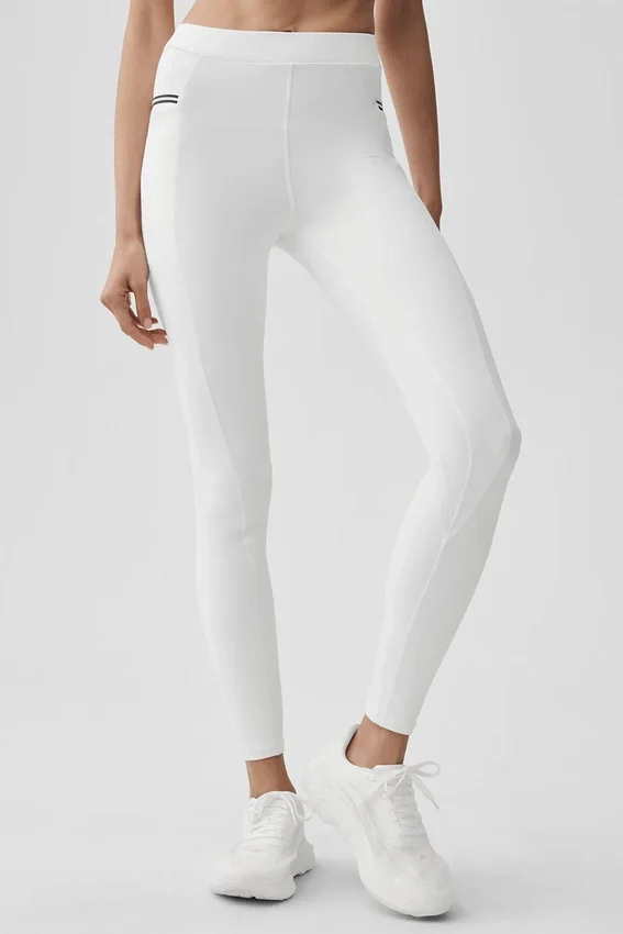 Airbrush High-Waist Fast Track Leggings – Vit/svart