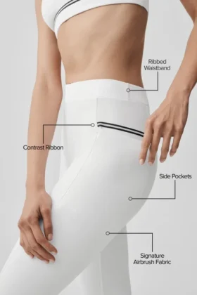 Airbrush High-Waist Fast Track Leggings – Vit/svart