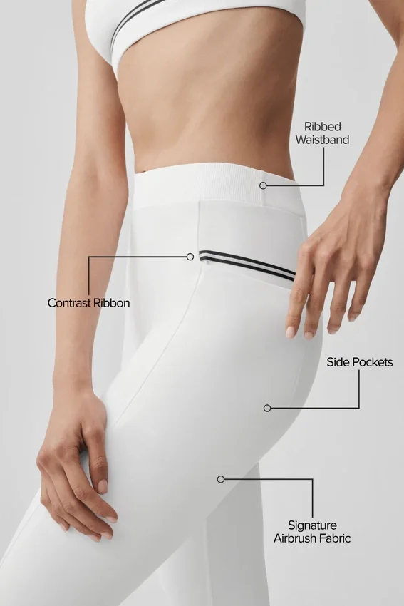 Airbrush High-Waist Fast Track Leggings – Vit/svart