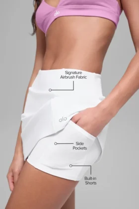 Airbrush High-Waist Good Form Tennis Kjol – vit