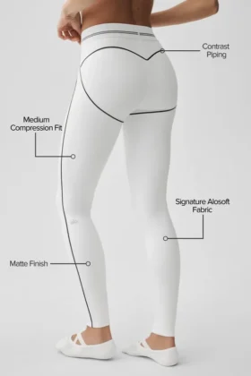 Airbrush High-Waist Heart Throb Leggings – Vit/svart