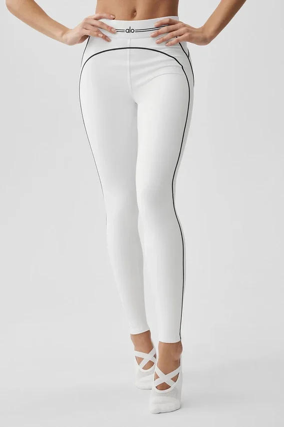 Airbrush High-Waist Heart Throb Leggings – Vit/svart