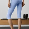 Airbrush High-Waist Race Pace Capri – ljus provenceblå/vit