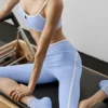 Airbrush High-Waist Race Pace Capri – ljus provenceblå/vit
