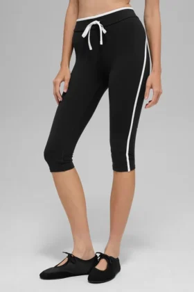 Airbrush High-Waist Race Pace-capribyxor – svart/vit
