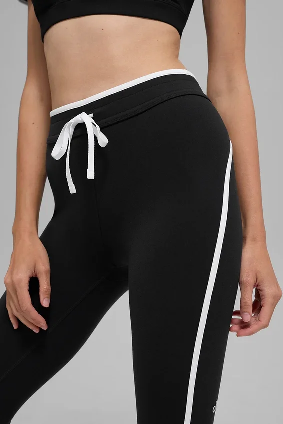 Airbrush High-Waist Race Pace-capribyxor – svart/vit