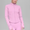 Airbrush-korsettjacka med hel dragkedja – Candy Heart Pink