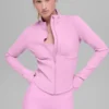 Airbrush-korsettjacka med hel dragkedja – Candy Heart Pink