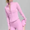 Airbrush-korsettjacka med hel dragkedja – Candy Heart Pink