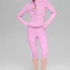 Airbrush-korsettjacka med hel dragkedja – Candy Heart Pink