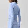 Airbrush-korsettjacka med hel dragkedja – ljus provenceblå