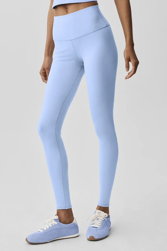 Airbrush Legging med hög midja – ljus provenceblå
