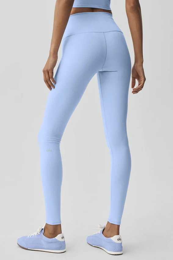 Airbrush Legging med hög midja – ljus provenceblå