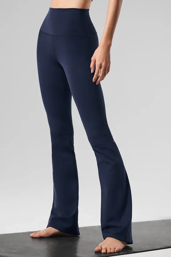 Airbrush Legging med hög midja och bootcut-ben – marinblå