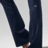 Airbrush Legging med hög midja och bootcut-ben – marinblå