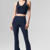 Airbrush Legging med hög midja och bootcut-ben – marinblå