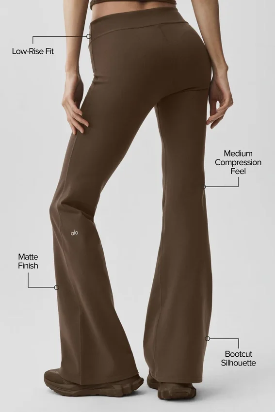 Airbrush Legging med låg midja och bootcut-ben – Espresso