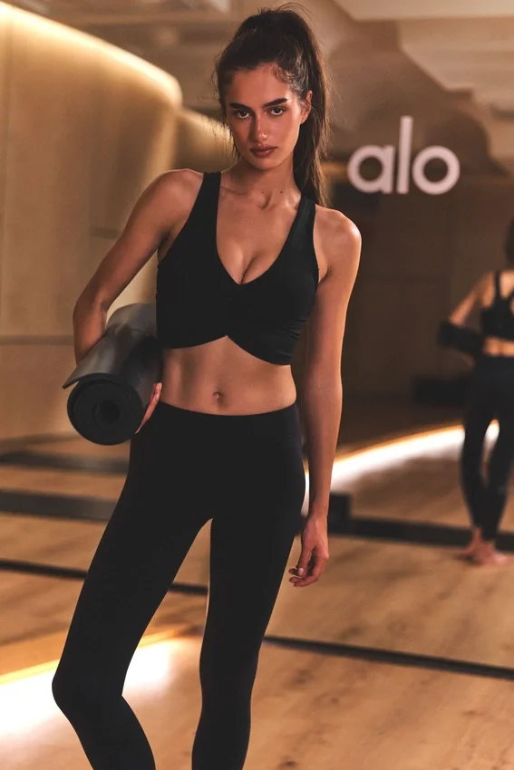 Airbrush Legging med låg midja – svart