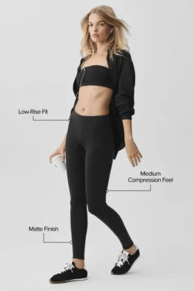 Airbrush Legging med låg midja – svart