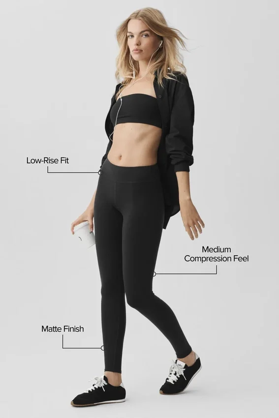 Airbrush Legging med låg midja – svart