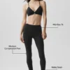 Airbrush Mid-Rise 7/8-Leggings – Svart